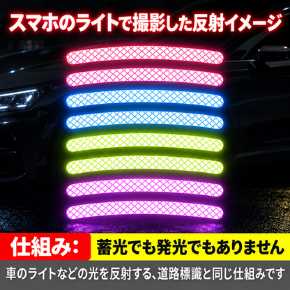 簡単取付！自転車・バイク・車用 プリズム反射シール