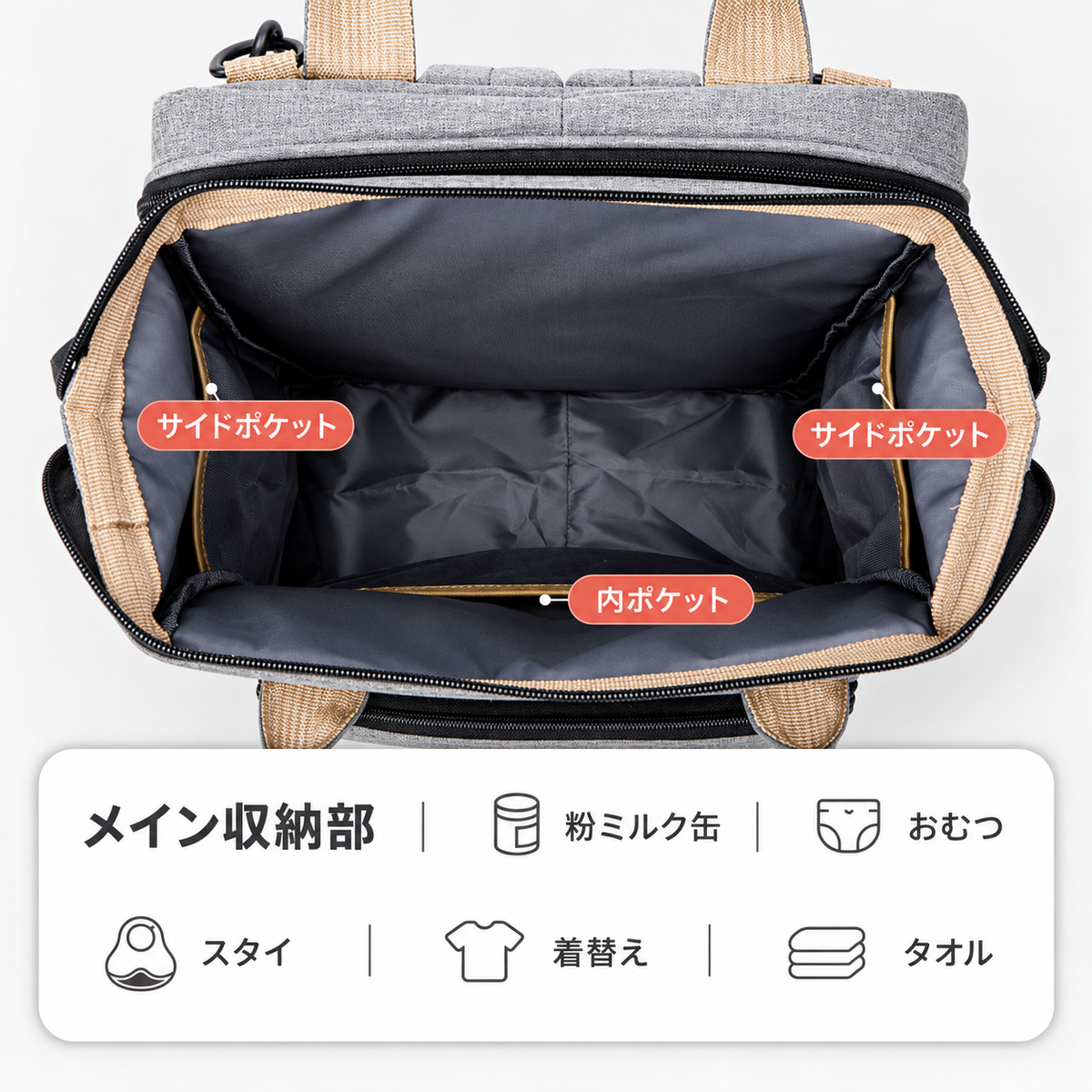 大容量！パパママ兼用の多機能ベビーベッドリュック