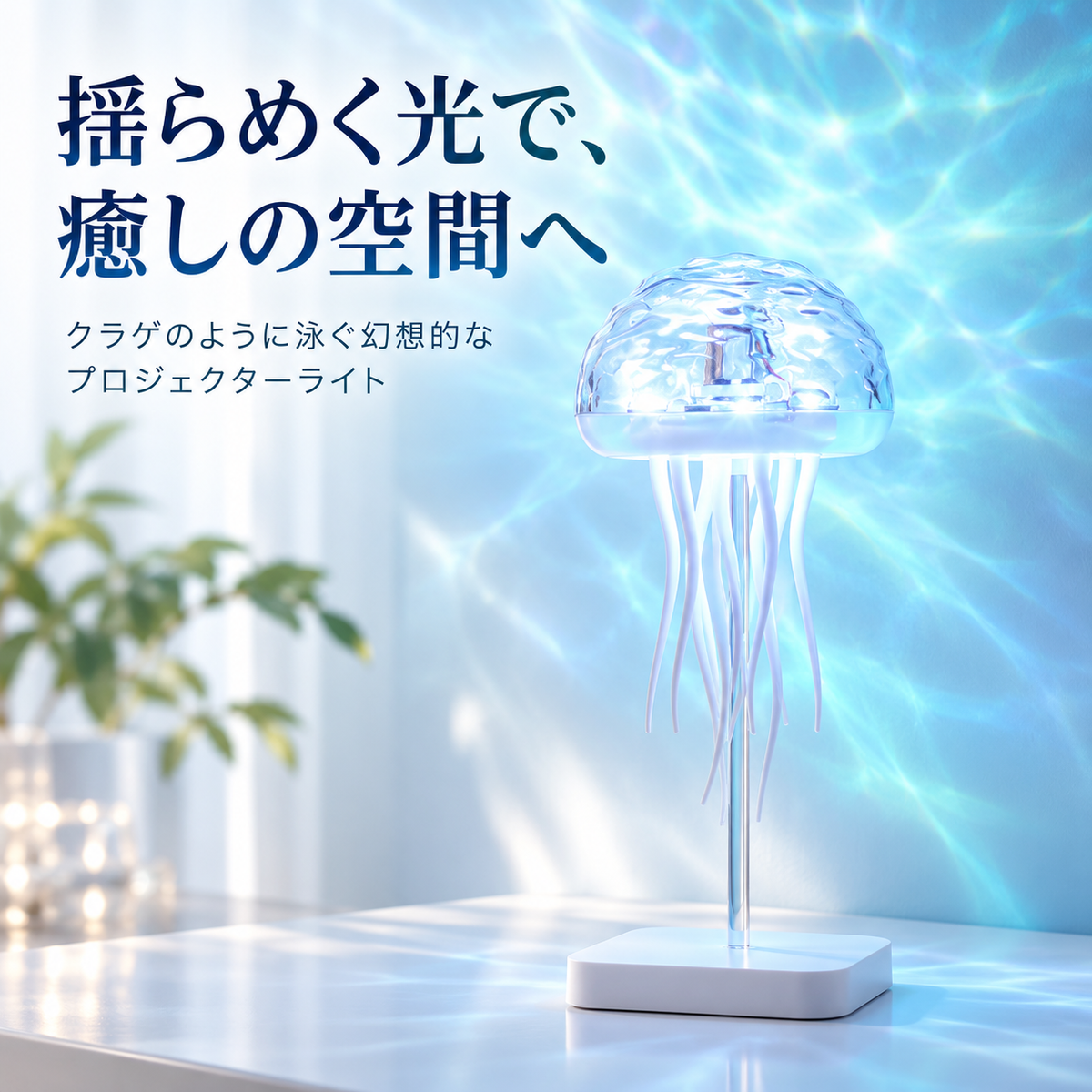USB充電式クラゲランプ：どこでも手軽に癒しの光