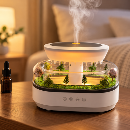 raindrop アロマ加湿器：7色照明で日常を彩る、上質なリラックスタイム