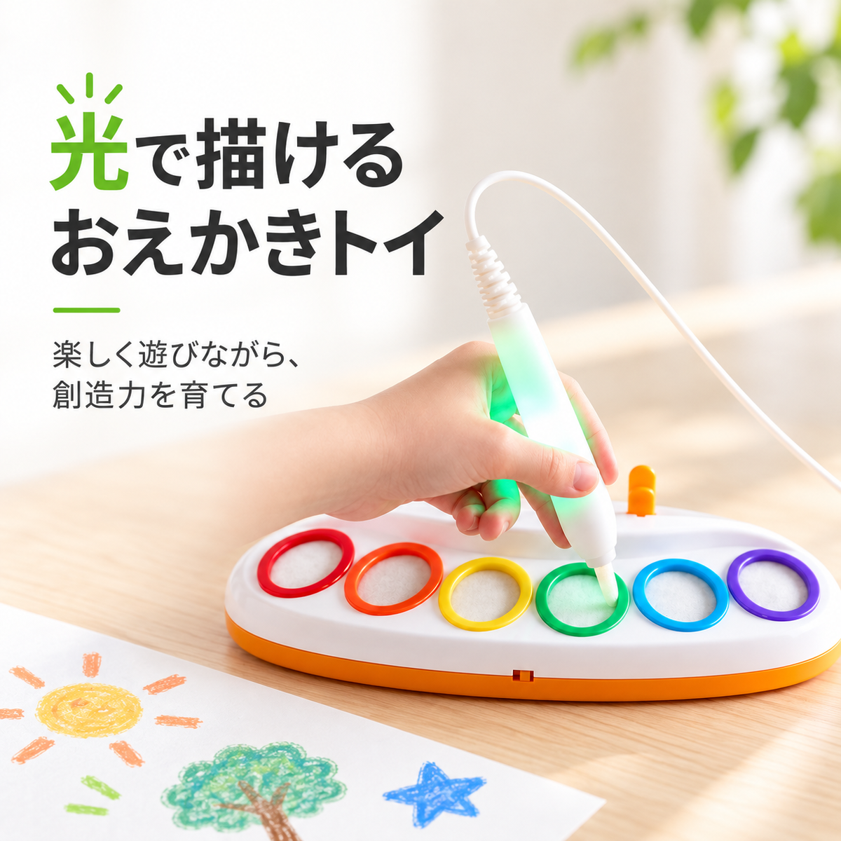 光るマジックペン：汚れずに楽しめる、色が見えるお絵えき体験