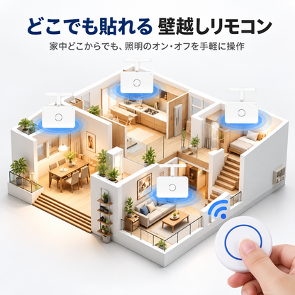 スマートリモコンスイッチ：配線不要、簡単遠隔操作！