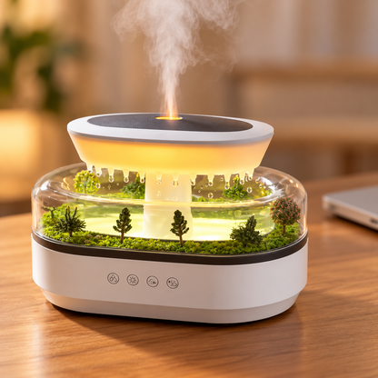 raindrop アロマ加湿器：7色照明で日常を彩る、上質なリラックスタイム