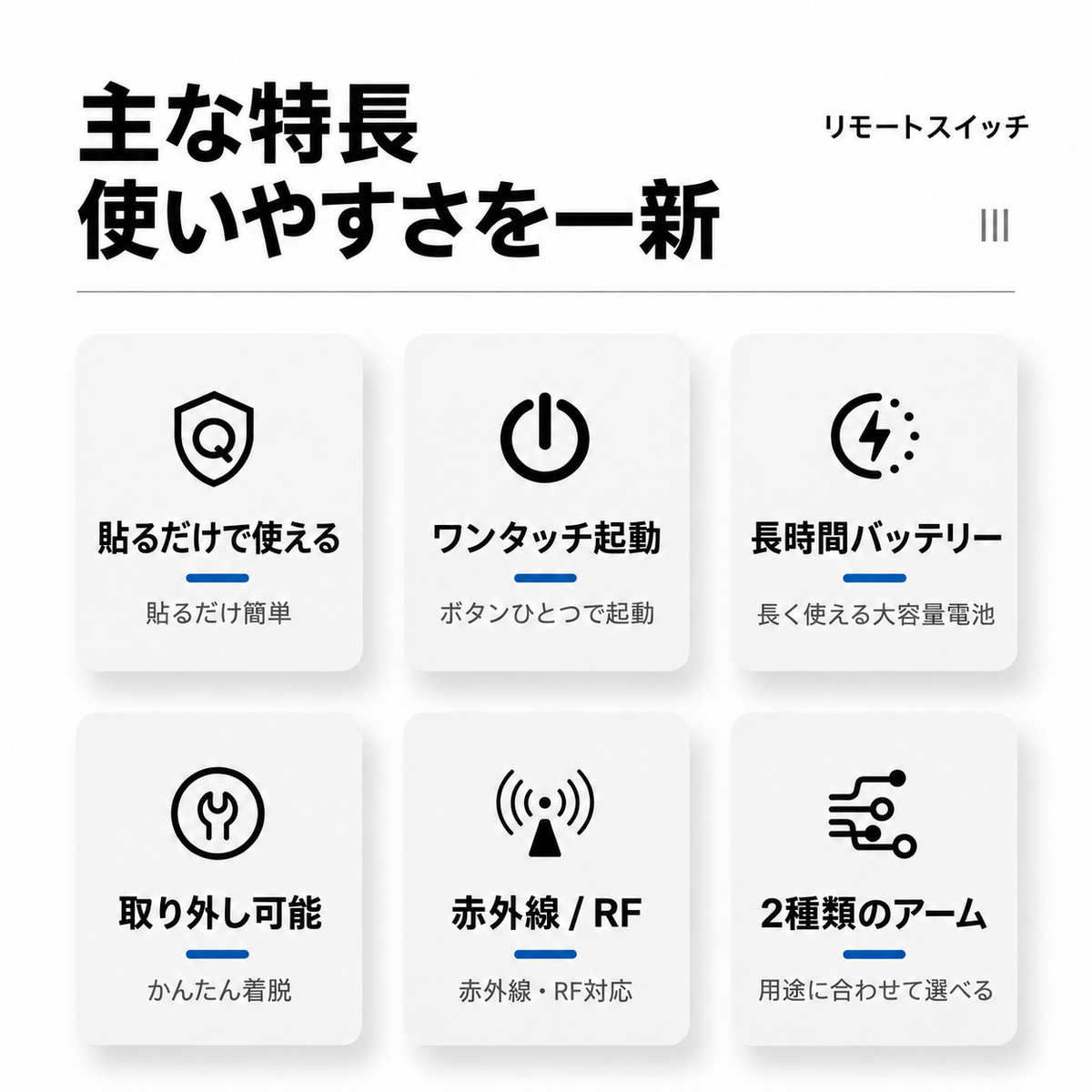 スマートリモコンスイッチ：配線不要、簡単遠隔操作！