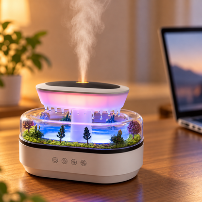 raindrop アロマ加湿器：7色照明で日常を彩る、上質なリラックスタイム