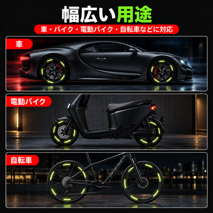 簡単取付！自転車・バイク・車用 プリズム反射シール