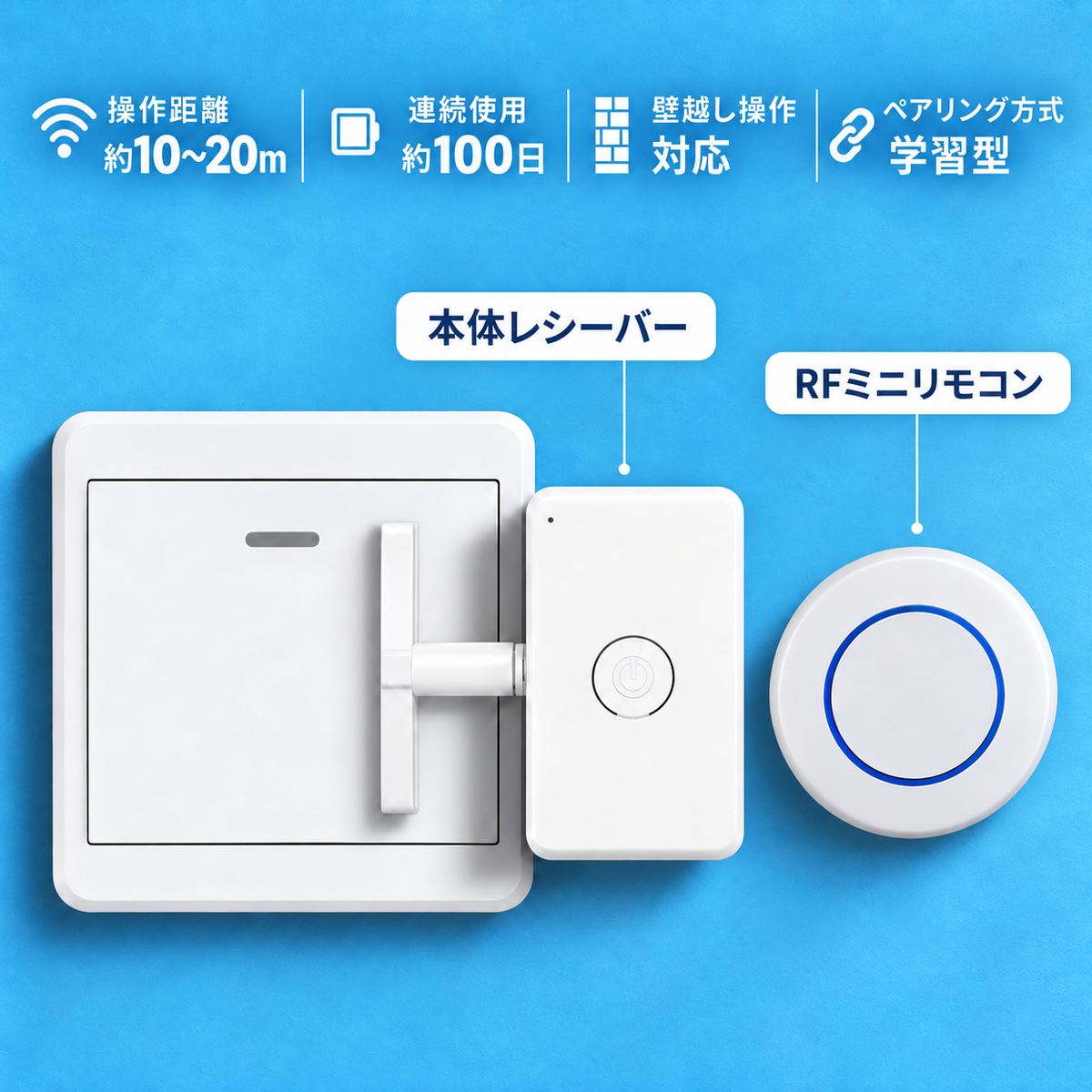 スマートリモコンスイッチ：配線不要、簡単遠隔操作！