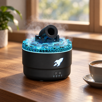 7色のLEDライト付き 火山型アロマ加湿器