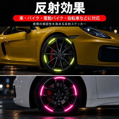 簡単取付！自転車・バイク・車用 プリズム反射シール