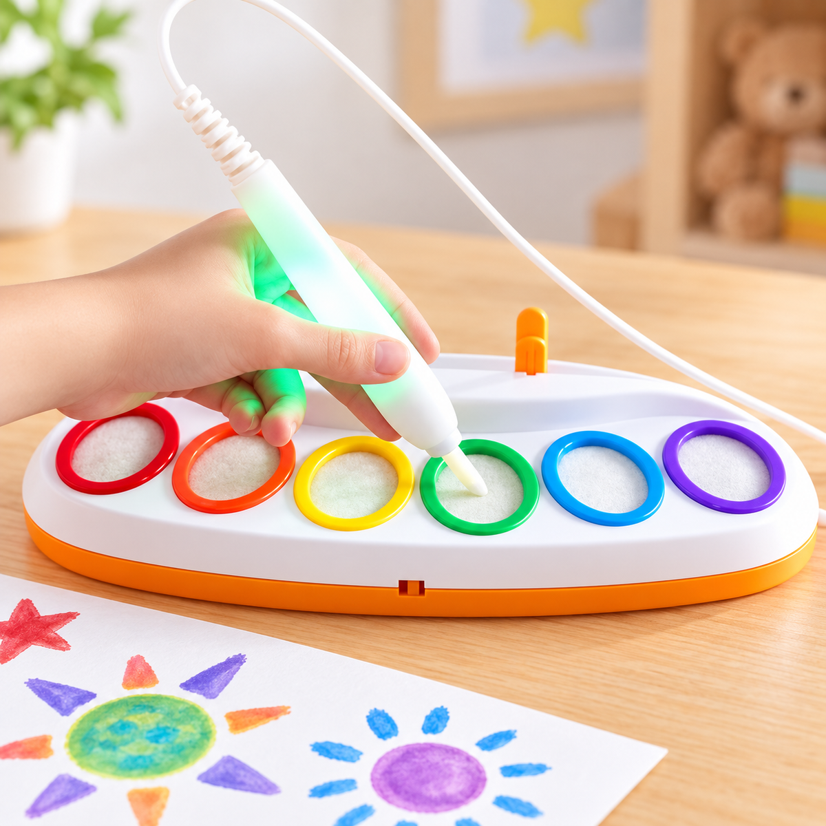光るマジックペン：汚れずに楽しめる、色が見えるお絵えき体験